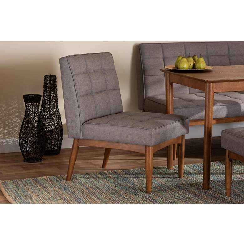 Image 1 Baxton Studio Sanford Gray Fabric Tufted Dining Chair in scene