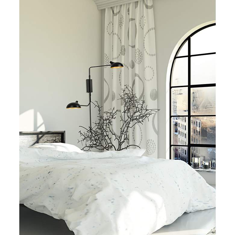Image 1 Bellamy 29 1/4" High Matte Black 2-Light Wall Sconce in scene