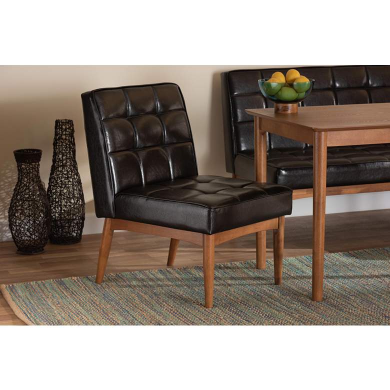 Image 1 Baxton Studio Sanford Dark Brown Faux Leather Dining Chair in scene