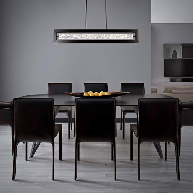 Image 1 Modern Forms Equilibrium 48" Wide Black LED Island Pendant in scene