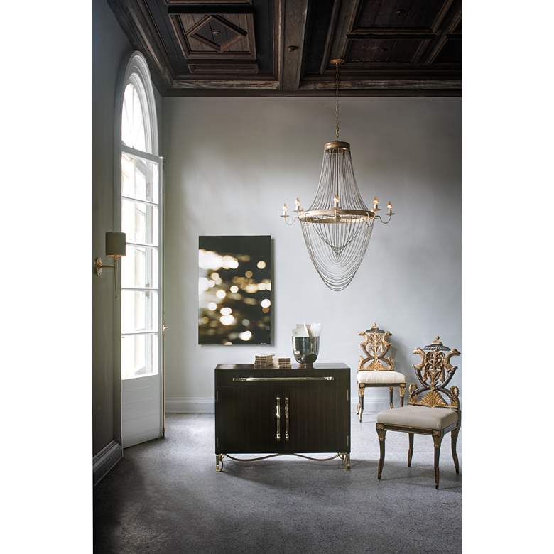 Image 1 Lucien 46 inch Wide 8-Light French Gold Leaf Chandelier in scene