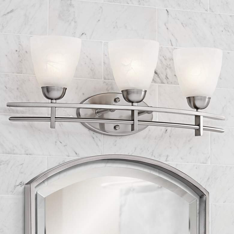 Image 1 Possini Euro Deco 23 1/2" Wide Brushed Nickel Bath Light in scene