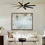 1_56" Oxygen Fleet Brass and Black Outdoor Ceiling Fan with Remote in scene