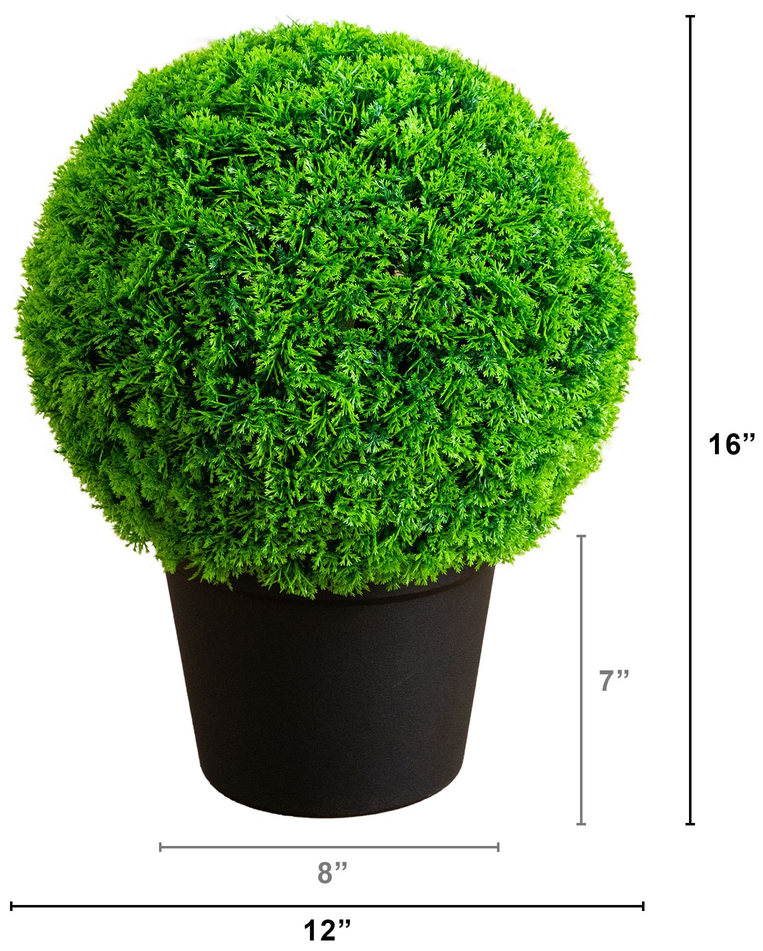 Image 3 16in. UV Resistant Artificial Mediterranean Cypress Topiary Plant more views