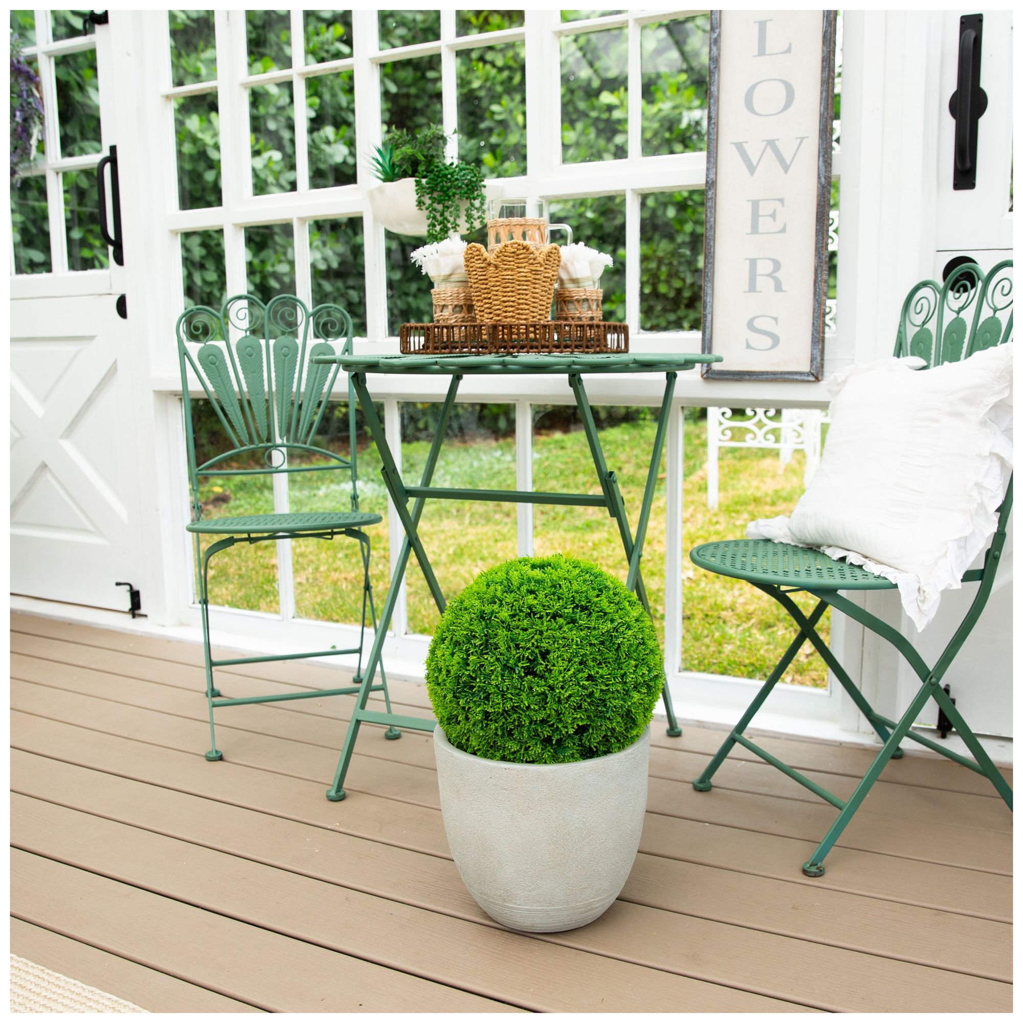 16in. UV Resistant Artificial Mediterranean Cypress Topiary Plant