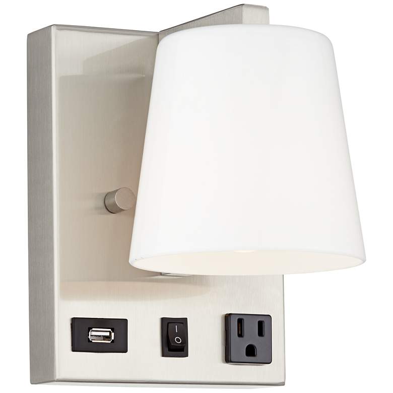 Image 1 16K11 - Headboard Lamp with 1 USB and 1 Outlet