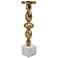 17.1" Gold & White Aluminum Diamond Stem Pillar Holder