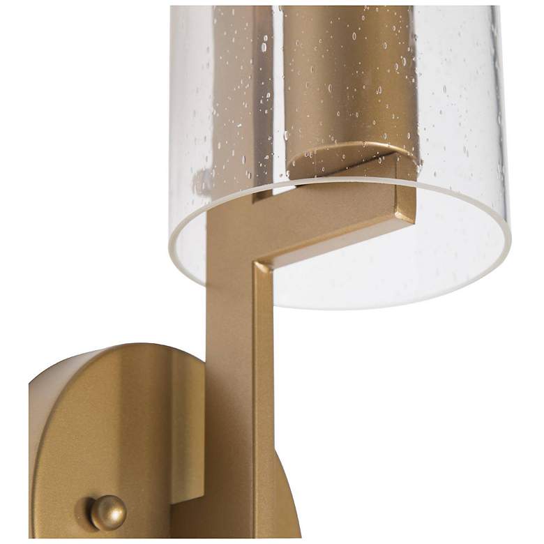 Image 3 17.1" High Gold Tube-Shaped 1-Light Wall Sconce with Seeded Glass Shad more views