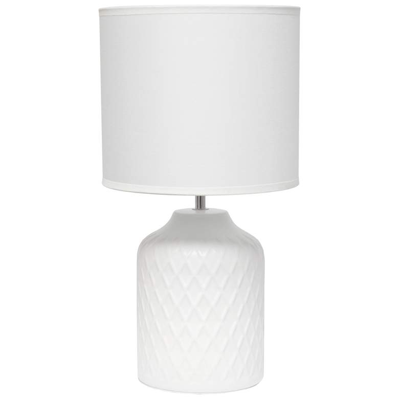 Image 1 17.25" Touch of Chevron Ceramic Table Lamp with Matching Drum Shade, W