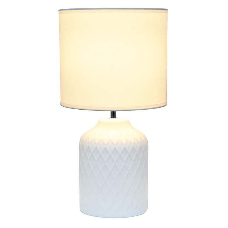 Image 2 17.25" Touch of Chevron Ceramic Table Lamp with Matching Drum Shade, W more views