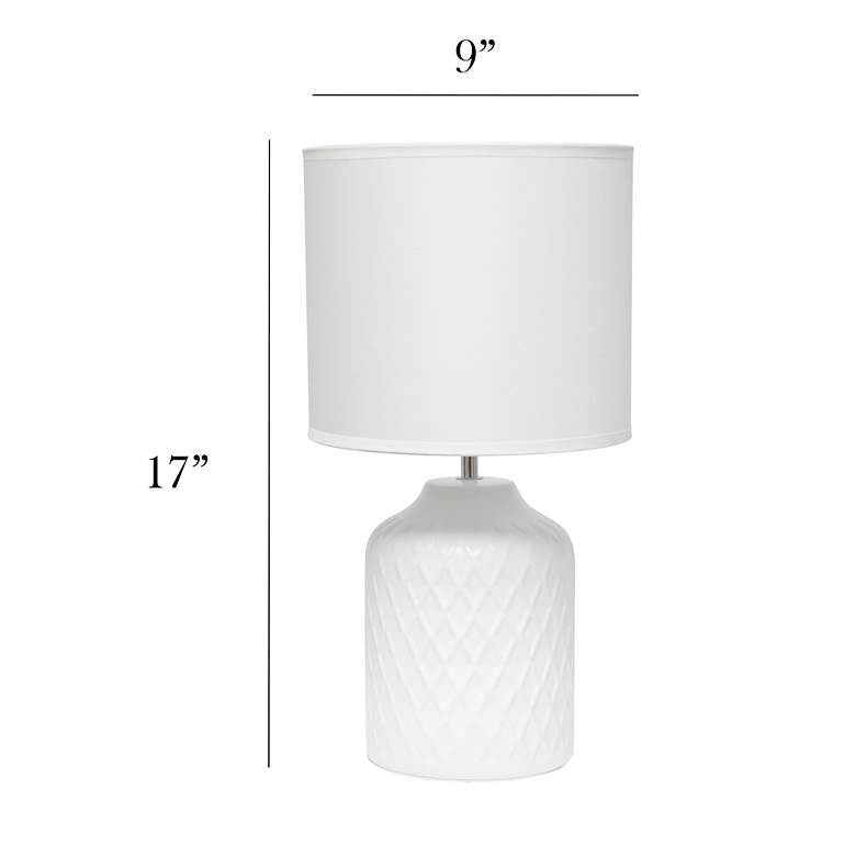 Image 3 17.25" Touch of Chevron Ceramic Table Lamp with Matching Drum Shade, W more views