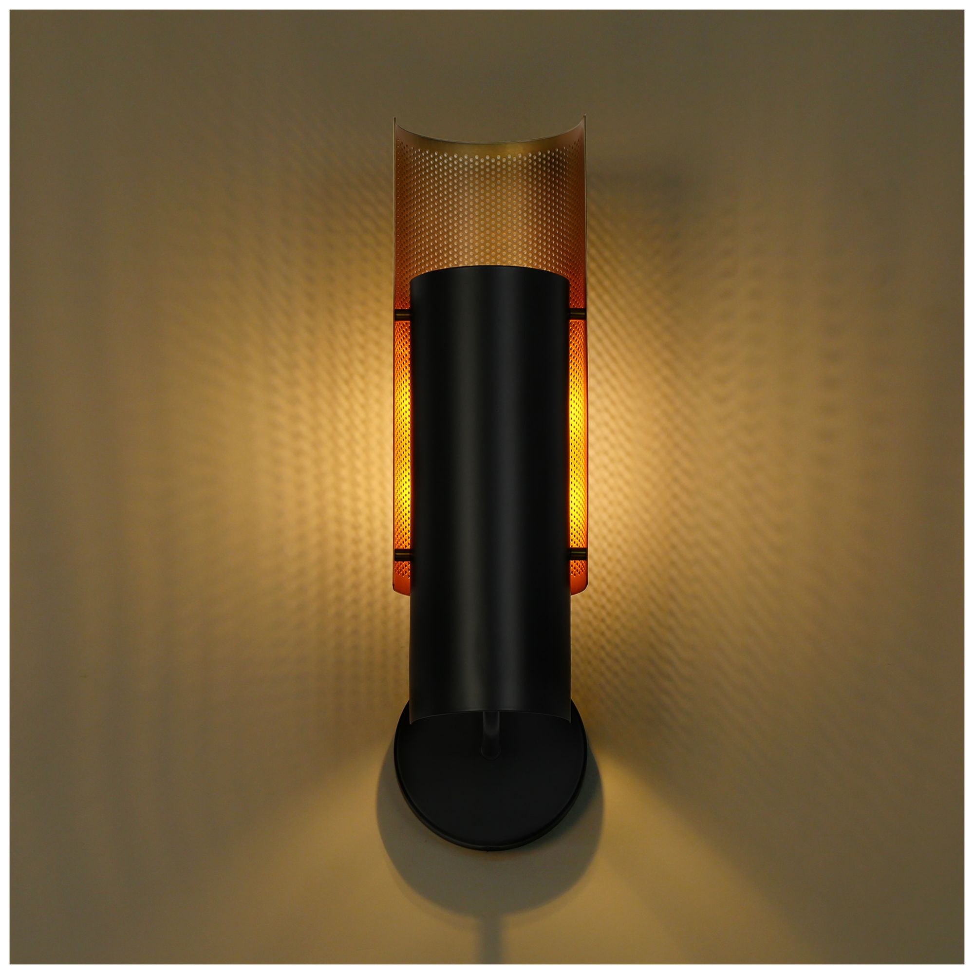 Image 2 17.4" High Black and Brass Metal Wall Sconce more views