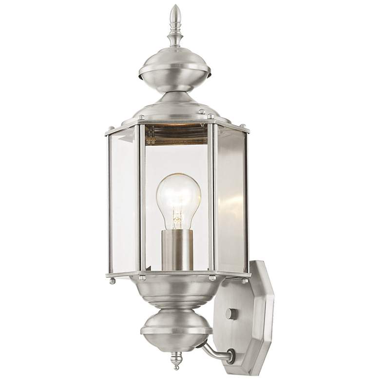 Image 5 17.5-in H Brushed Nickel Medium Base (E-26) Outdoor Wall Light more views