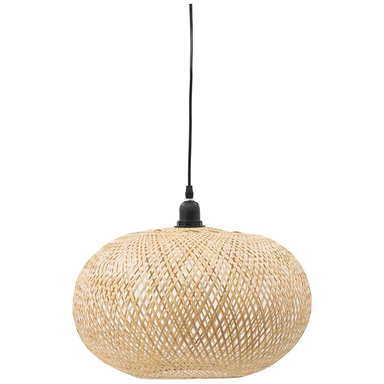 Image 1 17.7" Wide Natural Bamboo Orb Chandelier