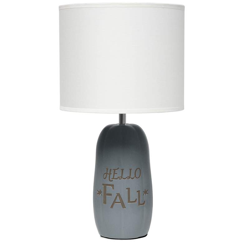 Image 1 17.88" Cozy Autumn "Hello Fall" Pumpkin-Shaped Table Lamp, G