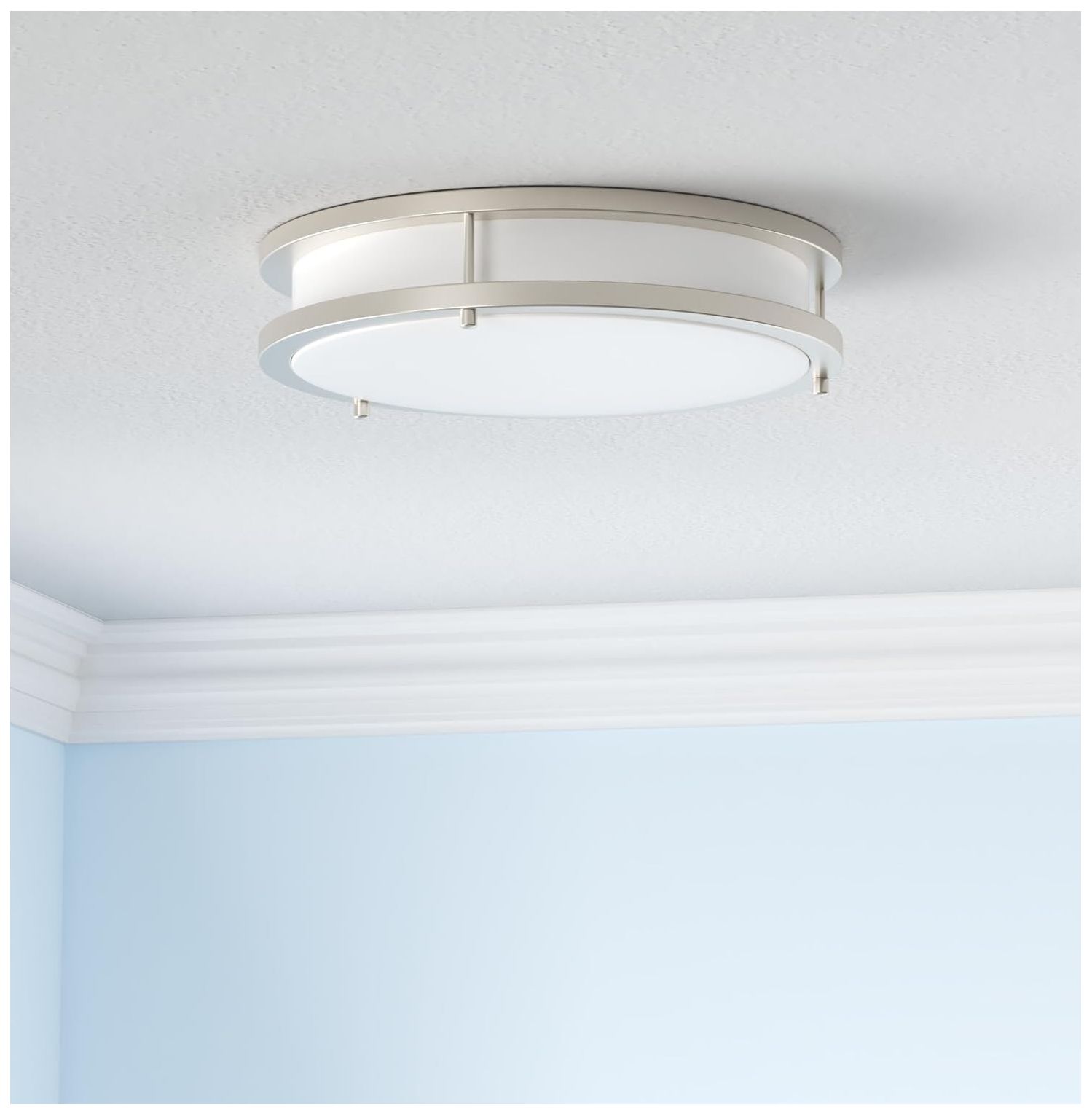 Image 3 17-in LED Decorative Two Ring Fixture Nickel more views