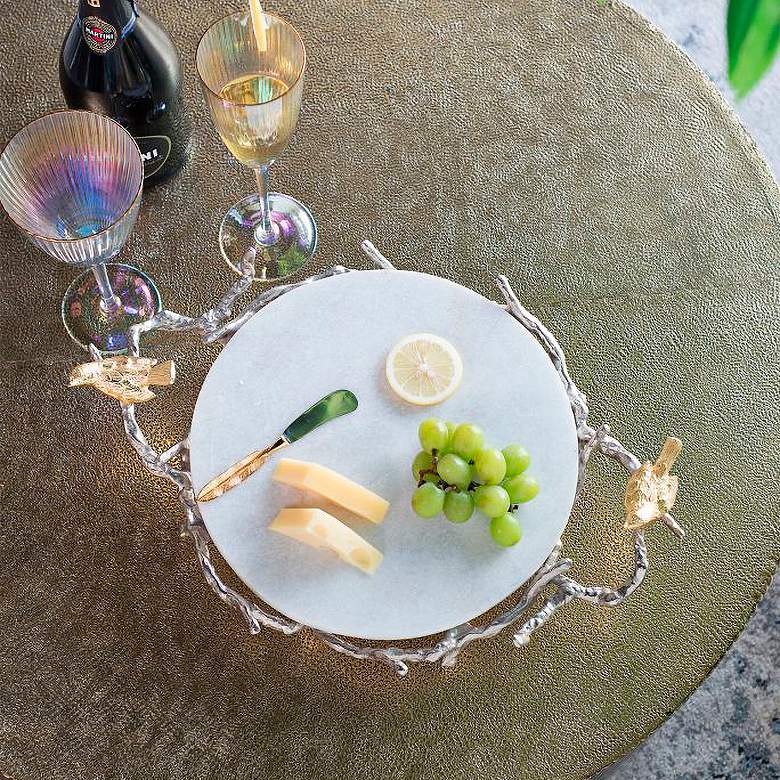 Image 6 17" Alvada Silver Decorative Marble Tray more views