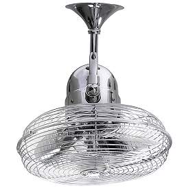 Image2 of 17" Kaye  Polished Chrome Cage Oscillating Wall Fan with Wall Control