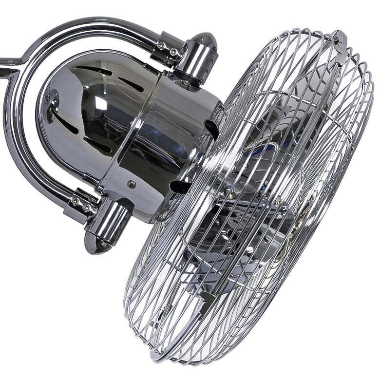 Image 3 17" Kaye  Polished Chrome Cage Oscillating Wall Fan with Wall Control more views