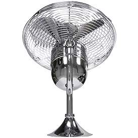 Image3 of 17" Kaye  Polished Chrome Cage Oscillating Wall Fan with Wall Control more views