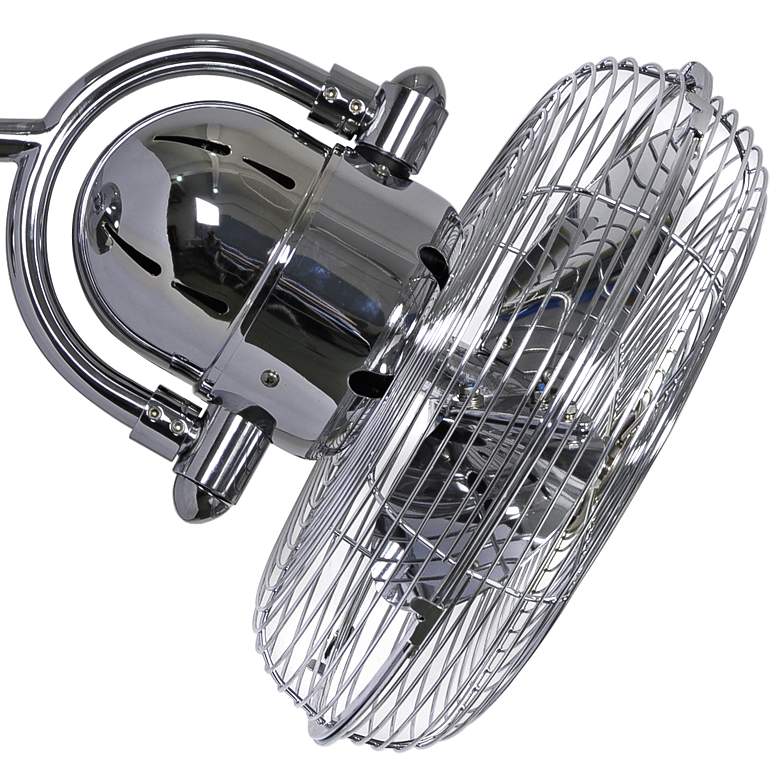Image 3 17" Kaye Polished Chrome Cage Oscillating Wall Fan with Wall Control more views