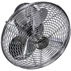 Image5 of 17" Kaye  Polished Chrome Cage Oscillating Wall Fan with Wall Control more views