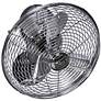 5_17" Kaye Polished Chrome Cage Oscillating Wall Fan with Wall Control more views