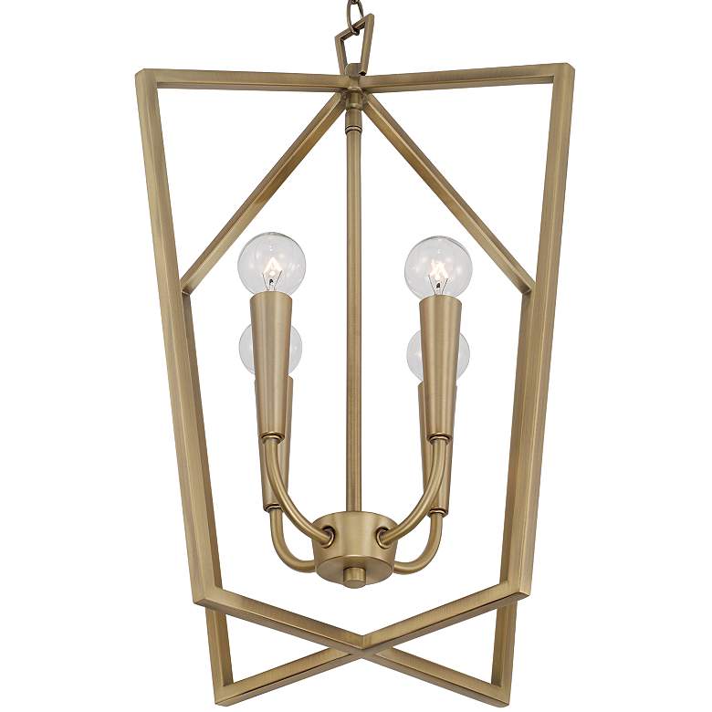 Image 4 17" W x 22" H 4-Light Foyer in Aged Brass more views