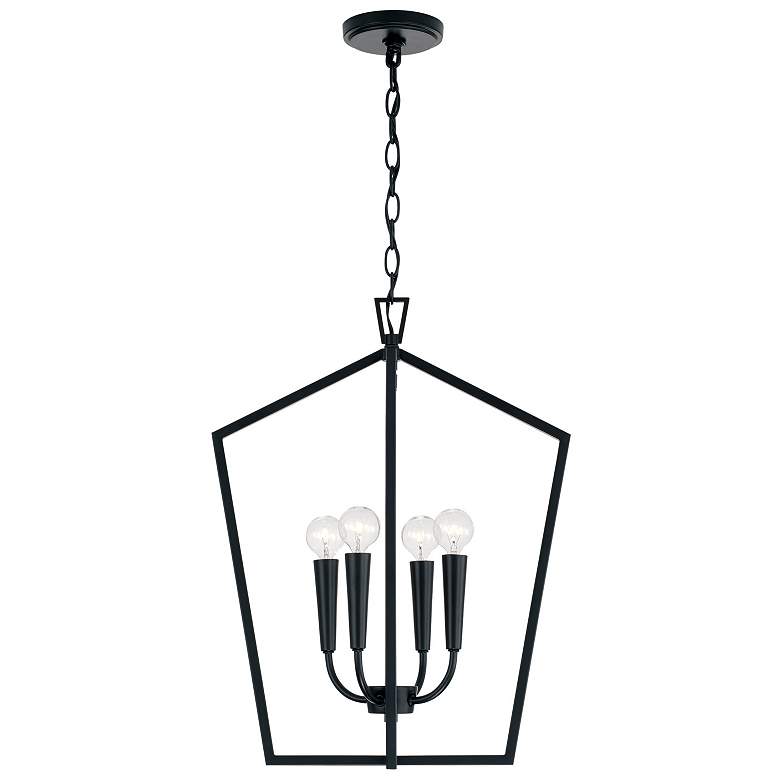 Image 1 17" W x 22" H 4-Light Foyer in Matte Black