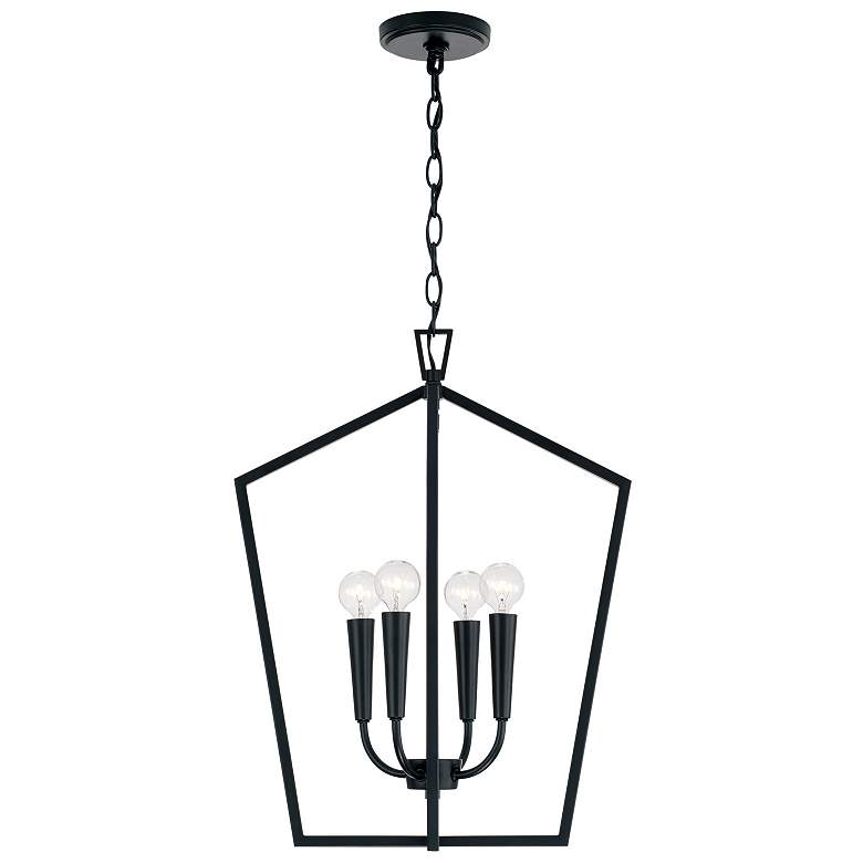 Image 1 17 inch W x 22 inch H 4-Light Foyer in Matte Black