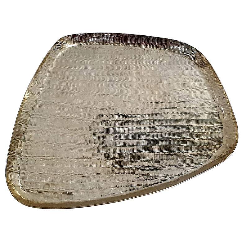 Image 1 17" Wide Gold Handmade Decorative Polygon Tray