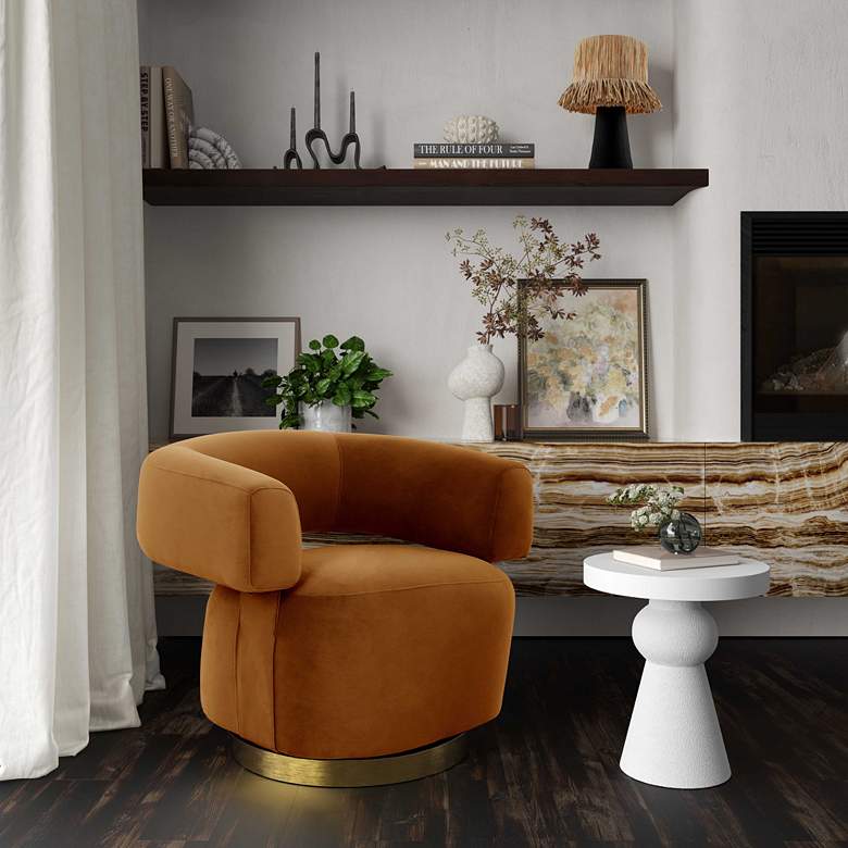 Image 1 Lupita 17" Wide White Round Side Table in scene