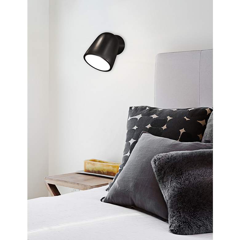 Image 1 Ambiance Splash 7 3/4" High Matte Black Wall Sconce in scene