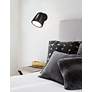 1_Ambiance Splash 7 3/4" High Matte Black Wall Sconce in scene