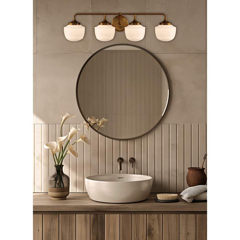 Image 1 Minka Cornwell 32" Wide Aged Brass 4-Light Vanity Bath Light in scene