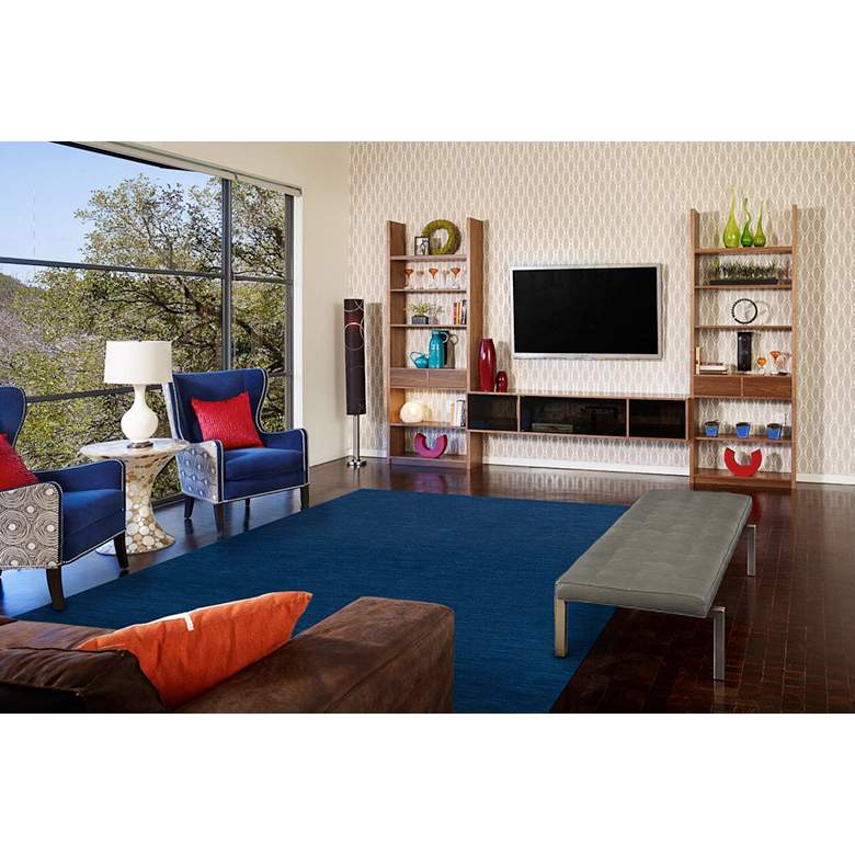 Image 1 Luna 5798049 5'x8' Midnight Navy Wool Rectangular Area Rug in scene