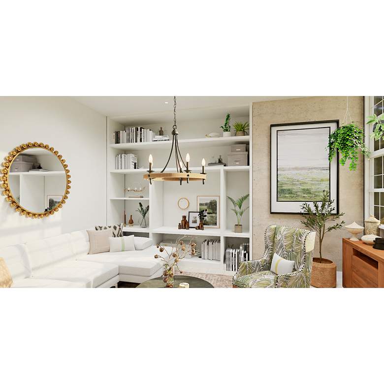 Image 1 Quoizel Catania 26" Wide Matte Black 5-Light Chandelier in scene