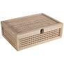 18.5" Woven Natural Wood Decorative Box
