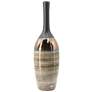 18.9" Black and Copper Textured Bottle Neck Vase