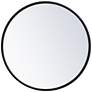 18-in W x 18-in H Metal Frame Round Wall Mirror in Black