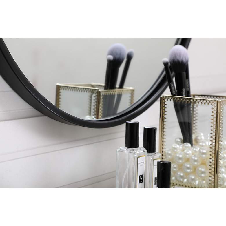 Image 5 18-in W x 18-in H Metal Frame Round Wall Mirror in Black more views