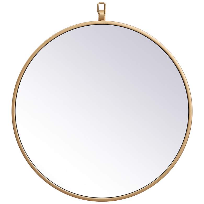 Image 1 18-in W x 18-in H Metal Frame Round Wall Mirror in Brass