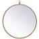 18-in W x 18-in H Metal Frame Round Wall Mirror in Brass