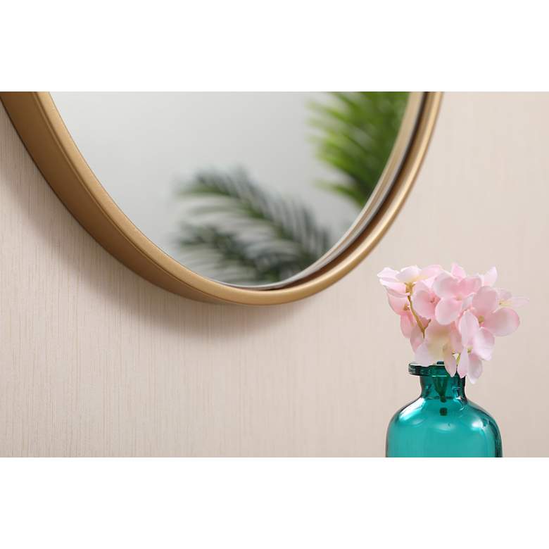Image 5 18-in W x 18-in H Metal Frame Round Wall Mirror in Brass more views