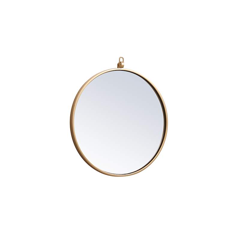 Image 6 18-in W x 18-in H Metal Frame Round Wall Mirror in Brass more views