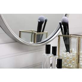 Image5 of 18-in W x 18-in H Metal Frame Round Wall Mirror in Silver more views