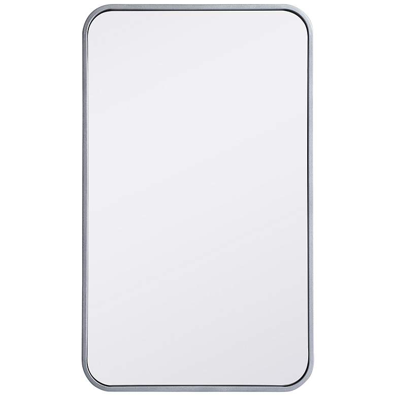 Image 2 18-in W x 30-in H Soft Corner Metal Rectangular Wall Mirror in Silver