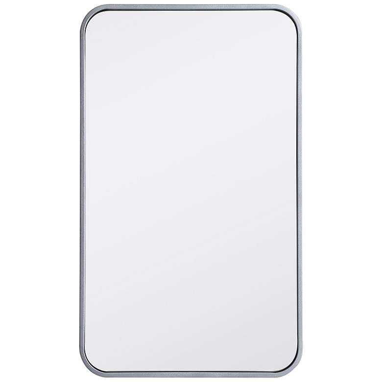 Image 5 18-in W x 30-in H Soft Corner Metal Rectangular Wall Mirror in Silver more views