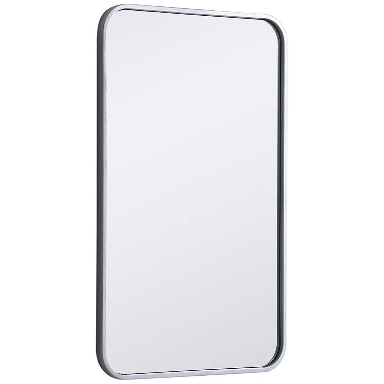 Image 6 18-in W x 30-in H Soft Corner Metal Rectangular Wall Mirror in Silver more views