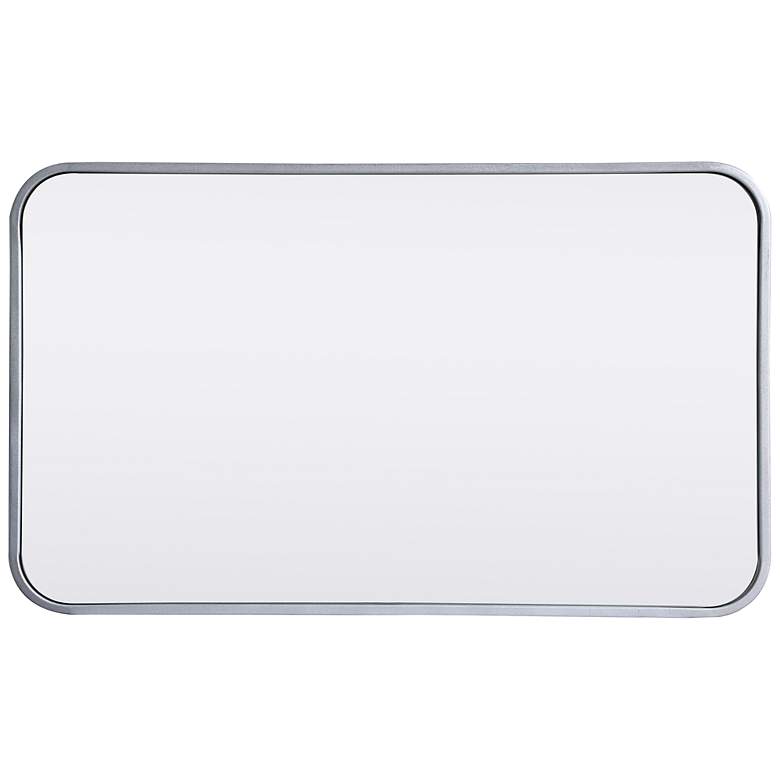 Image 7 18-in W x 30-in H Soft Corner Metal Rectangular Wall Mirror in Silver more views